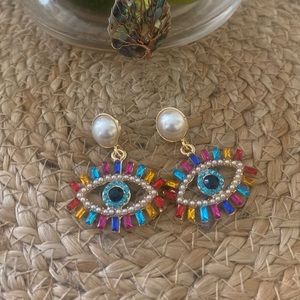 Evil Eye Protection BEAUTIFUL multicolor earrings, NEW!